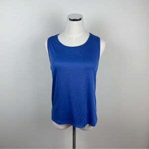 Layer 8 Solid Blue Stretch Workout Athletic Top Women Large